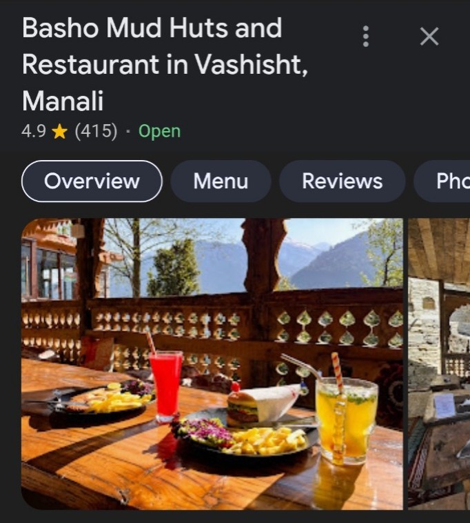 Basho Mud Huts Manali Google Reviews after YoppyChat — 4.9 stars 415 reviews
