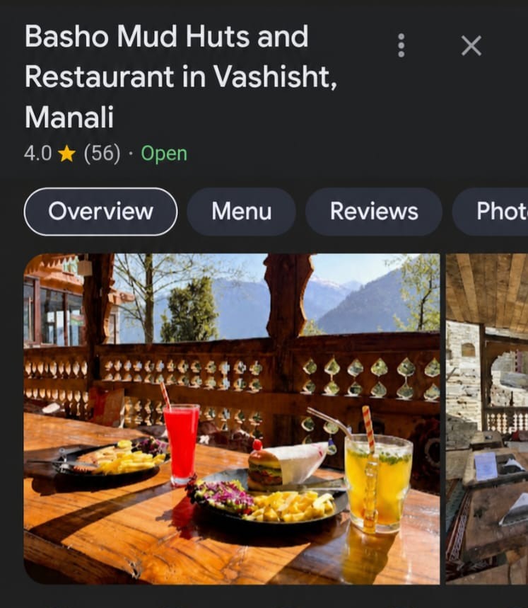 Basho Mud Huts Manali Google Reviews before YoppyChat — 4.0 stars 56 reviews
