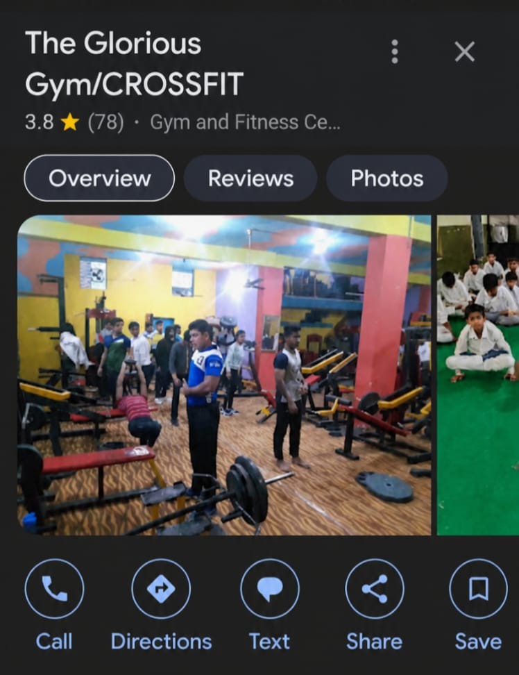 The Glorious Gym Delhi Google Reviews before YoppyChat — 3.8 stars 78 reviews